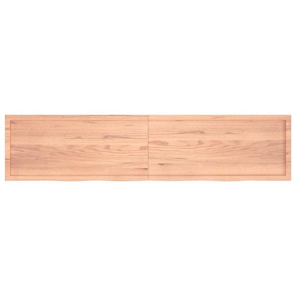 Raft de perete maro deschis 220x50x(2-6) cm lemn stejar tratat