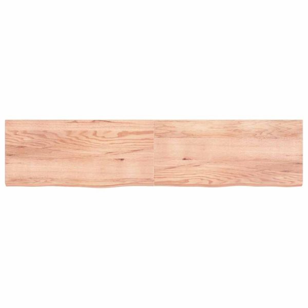 Raft de perete maro deschis 220x50x(2-6) cm lemn stejar tratat