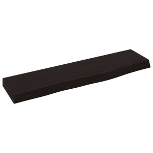 Raft de perete maro închis 40x10x2 cm lemn masiv stejar tratat
