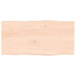 Blat masă 80x40x(2-4) cm lemn stejar netratat contur organic