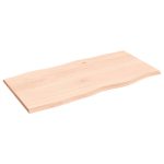 Blat masă 100x50x2 cm stejar masiv netratat contur organic