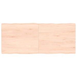 Blat masă 120x50x(2-4) cm lemn stejar netratat contur organic