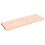 Blat masă 140x50x(2-6) cm lemn stejar netratat contur organic