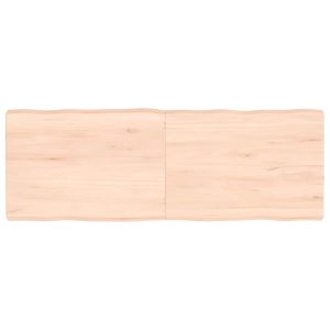 Blat masă 140x50x(2-6) cm lemn stejar netratat contur organic