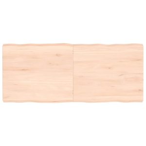 Blat masă 140x60x(2-6) cm lemn stejar netratat contur organic