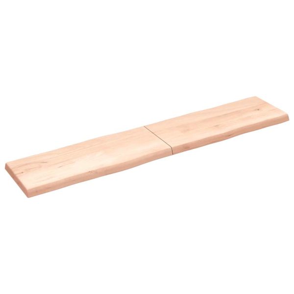 Blat masă 200x40x(2-6) cm lemn stejar netratat contur organic
