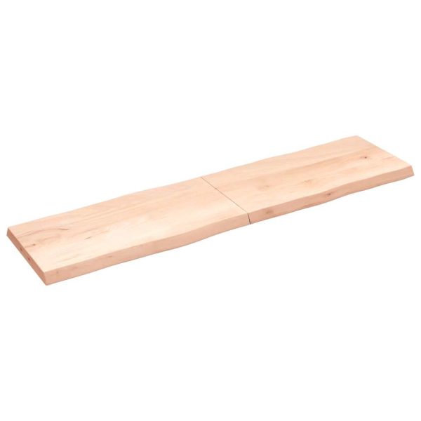 Blat masă 200x50x(2-6) cm lemn stejar netratat contur organic