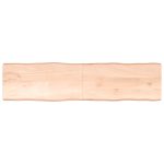 Blat masă 200x50x(2-6) cm lemn stejar netratat contur organic