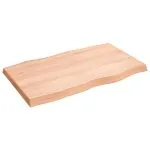 Blat masă, 100x60x(2-6) cm, maro, lemn tratat contur organic