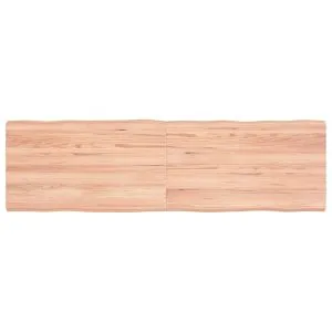 Blat masă, 140x40x(2-4) cm, maro, lemn tratat contur organic