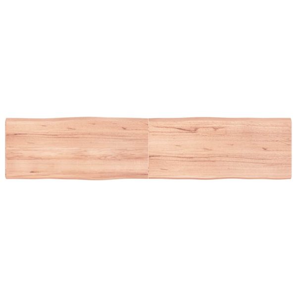 Blat masă, 180x40x(2-4) cm, maro, lemn tratat contur organic