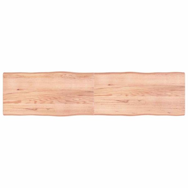 Blat masă, 200x50x(2-6) cm, maro, lemn tratat contur organic