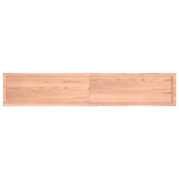 Blat masă, 220x40x(2-6) cm, maro, lemn tratat contur organic
