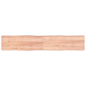 Blat masă, 220x40x(2-6) cm, maro, lemn tratat contur organic