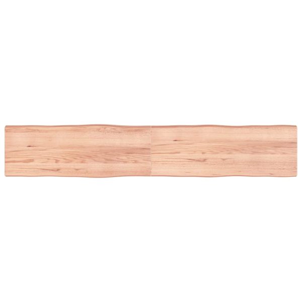 Blat masă, 220x40x(2-6) cm, maro, lemn tratat contur organic