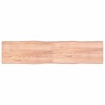 Blat masă, 220x50x(2-4) cm, maro, lemn tratat contur organic