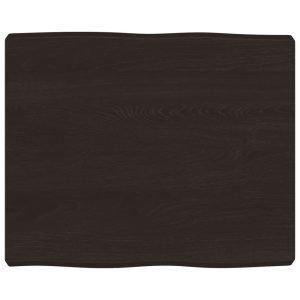 Blat masă, 60x50x(2-6) cm, maro, lemn tratat contur organic