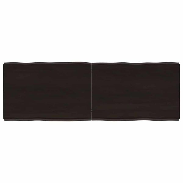 Blat masă, 120x40x6 cm, gri, lemn stejar tratat contur organic