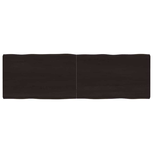 Blat masă, 160x50x6 cm, gri, lemn stejar tratat contur organic