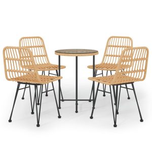 Set mobilier de grădină, 5 piese, poliratan