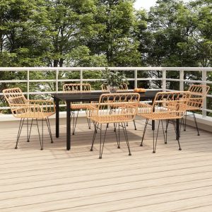 Set mobilier de grădină, 7 piese, poliratan