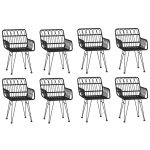 Set mobilier de grădină, 9 piese, poliratan