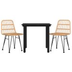 Set mobilier de grădină, 3 piese, poliratan