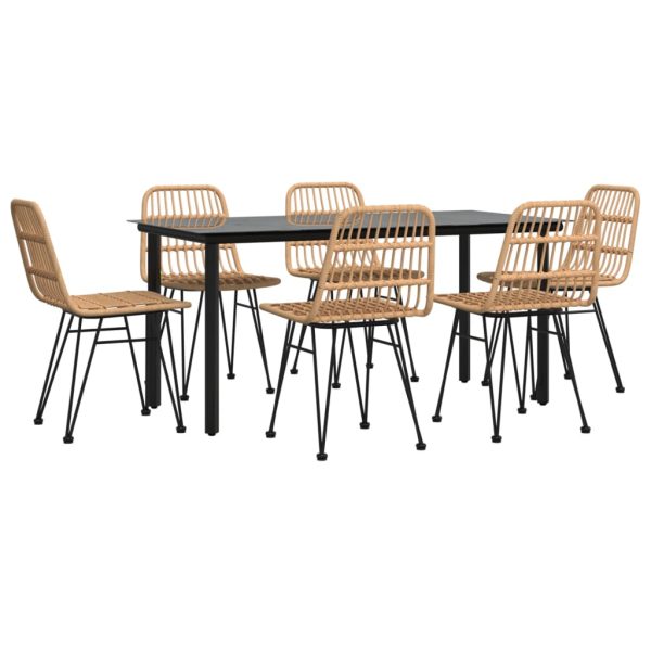 Set mobilier de grădină, 7 piese, poliratan