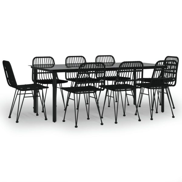 Set mobilier de grădină, 9 piese, poliratan