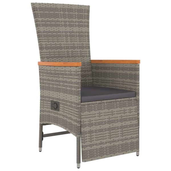Set mobilier de grădină cu perne, 3 piese, negru, poliratan