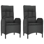 Set mobilier de grădină cu perne, 5 piese, negru, poliratan