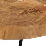 Măsuță de cafea, 36 cm, 6 trunchiuri, lemn masiv de acacia