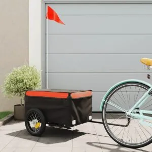 Remorcă pentru biciclete negru/portocaliu, 30 kg, fier