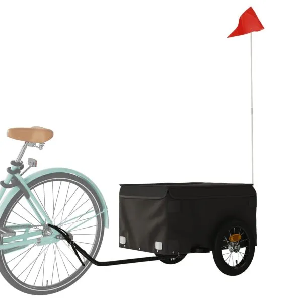 Remorcă pentru biciclete, negru, 30 kg, fier