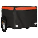Remorcă pentru biciclete, negru și portocaliu, 45 kg, fier