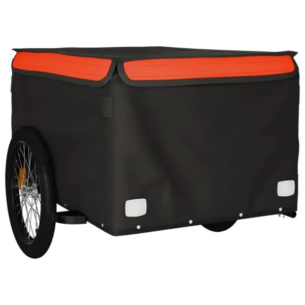 Remorcă pentru biciclete, negru și portocaliu, 45 kg, fier