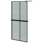 Paravan duș walk-in cu raft negru 90×195 cm sticlă ESG/aluminiu