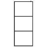 Paravan duș walk-in cu raft negru 100x195cm sticlă ESG/aluminiu