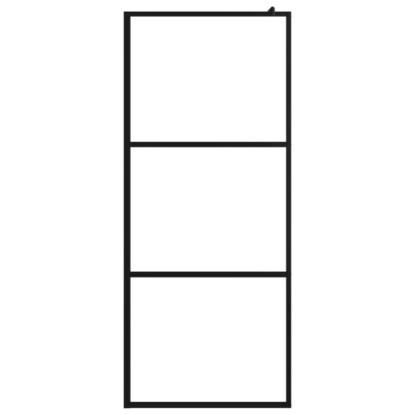Paravan duș walk-in cu raft negru 100x195cm sticlă ESG/aluminiu