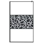 Paravan duș walk-in cu raft negru 115x195cm sticlă ESG/aluminiu