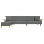 Canapea extensibilă în formă de L gri 279x140x70 cm textil