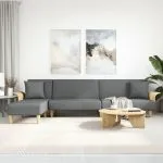 Canapea extensibilă în formă de L gri 279x140x70 cm textil