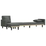 Canapea extensibilă în formă de L gri 275x140x70 cm textil