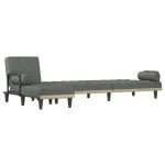 Canapea extensibilă în formă de L gri închis 260x140x70 cm