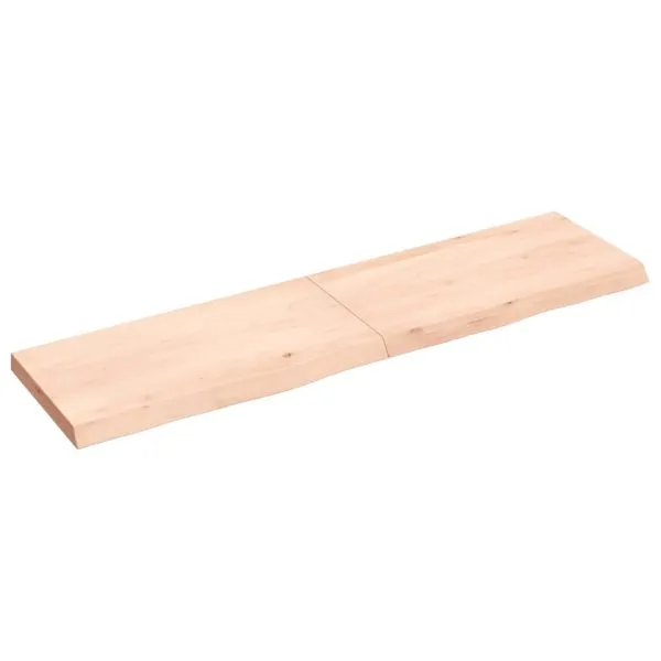 Blat de baie, 120x30x(2-4) cm, lemn masiv netratat