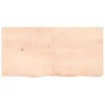 Blat de baie, 120x60x(2-6) cm, lemn masiv netratat