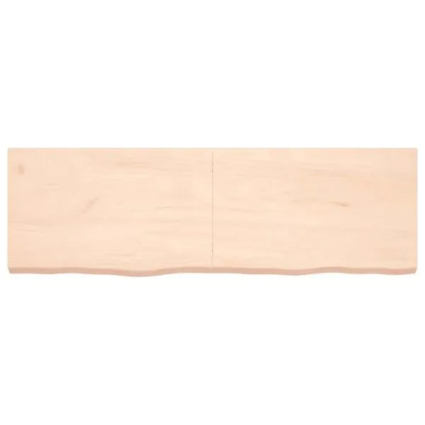 Blat de baie, 160x50x(2-6) cm, lemn masiv netratat