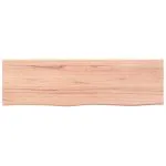 Blat de baie, maro deschis, 100x30x(2-6) cm, lemn masiv tratat