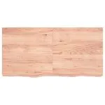 Blat de baie, maro deschis, 120x60x(2-6) cm, lemn masiv tratat