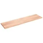 Blat de baie, maro deschis, 200x50x(2-4) cm, lemn masiv tratat